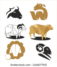 Sheep  vector set. Farm sign. Graph symbol for your web site design, logo, app, UI.