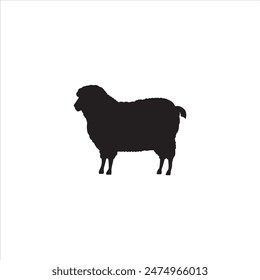 Sheep vector silhouette Illustration.Lamb black logo design.