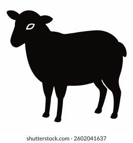 Sheep vector Silhouette on white background