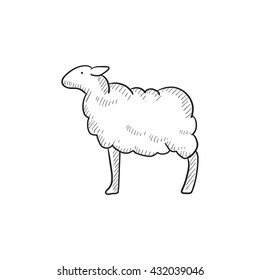 Sheep vector sketch icon isolated on background. Hand drawn Sheep icon. Sheep sketch icon for infographic, website or app.