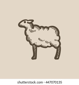 Sheep vector sketch icon isolated on background. Hand drawn Sheep icon. Sheep sketch icon for infographic, website or app.