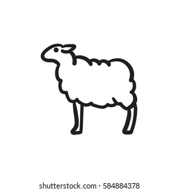 Sheep vector sketch icon isolated on background. Hand drawn Sheep icon. Sheep sketch icon for infographic, website or app.