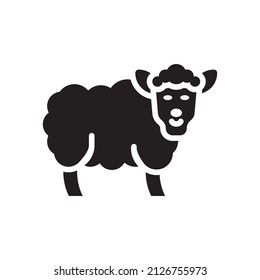Sheep Vector Solid Icon Design illustration. Agriculture and Farming Symbol on White background EPS 10 File