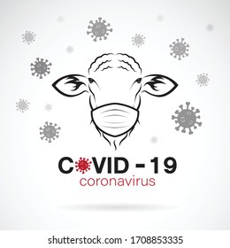 Sheep wearing a mask to protect against the covid-19 virus., Breathing mask on sheep face flat vector icon for apps and websites. Easy editable layered vector illustration. 