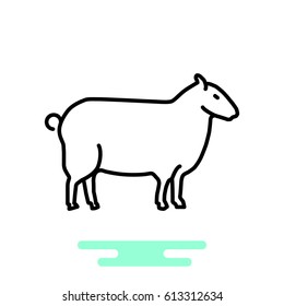 Sheep web line icon.