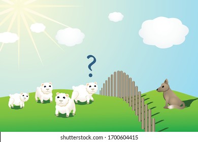 Sheep with a wolf cannot cross the fence