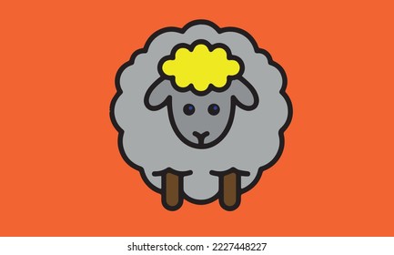 sheep wool icon vector logo design