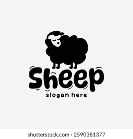 Sheep Wool Symbol Vector Logo Design Silhouette