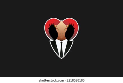 sheep with working clothes logo icon design 