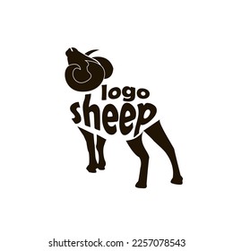 sheep and the writing on its body , vector illustration design for sheep logo