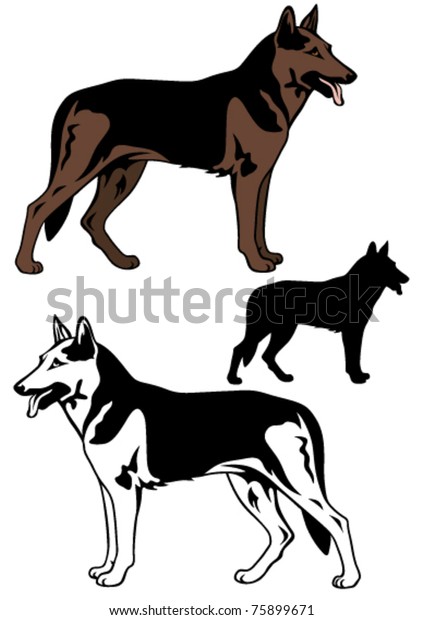 Sheepdog Vector Illustration Stock Vector (Royalty Free) 75899671