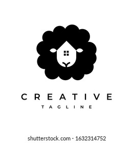 Sheep+Home Logo Design, Vector, Simple