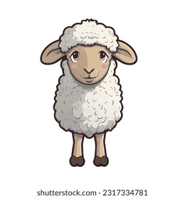 Sheepish Charm : Adorable Fluffy Little Sheep Delight