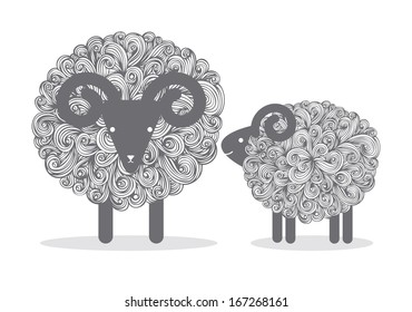 sheep/ram vector/illustration