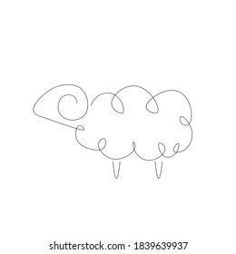 Caricatura de ovejas sobre fondo blanco. Ilustración del vector