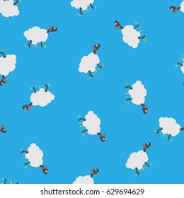 Sheeps cartoon. Texture. Vector illustration.