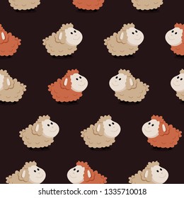 Sheeps pattern for kids. Colorful and childish design. Ready for printing on textile and other seamless design. 