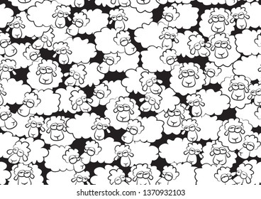 Sheeps seamless pattern.