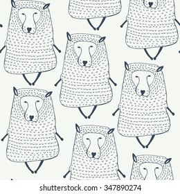 Sheeps seamless pattern. Animal background. Vector illustration