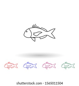 Sheepshead multi color icon. Simple thin line, outline vector of fish icons for ui and ux, website or mobile application