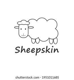 Sheepskin Symbol. Kleidungszeichen der Schafskleidung. Sheepskin-Logo. Markieren Sie das Material. Stock-Vecto