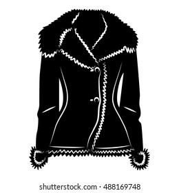 Sheepskin jacket icon in simple style on a white background vector illustration