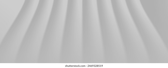 Sheer curtains on a transparent background. Chiffon, top view. Hanging silk flat pattern for overlay effect. Mockup of silky folds. Vector illustration EPS 10