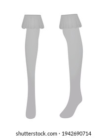 Sheer long socks. stockings. vector illustration