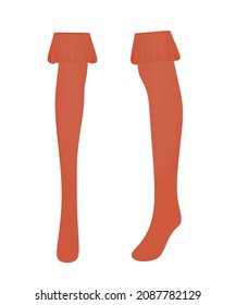 Sheer long socks. stockings. vector illustration