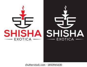 Sheesha or hookah  Logo  vector Illustration