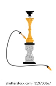 Sheesha Recreational Hookah Smoking  Equipment. Flat Style Editable Clip Art. 