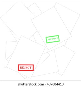 Sheet Approve Reject Stamp On White Stock Vector (Royalty Free ...