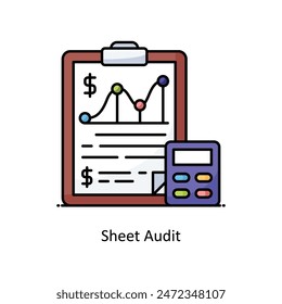 Sheet Audit vector filled outline icon style illustration. Symbol on White background EPS 10 File