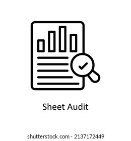 Iconos de esquema del vector de auditoría de hoja para los proyectos digitales o de impresión.