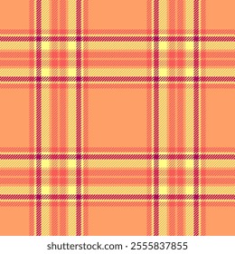 Sheet background texture tartan, front textile fabric seamless. Goose plaid vector check pattern in orange and yellow colors palette.