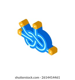 sheet bend nautical knot isometric icon vector. sheet bend nautical knot sign. isolated symbol illustration
