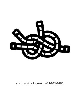 sheet bend nautical knot line icon vector. sheet bend nautical knot sign. isolated contour symbol black illustration