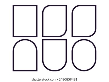 Sheet of black border frame icons