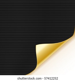Sheet of black paper with a golden curl