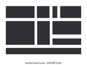 Sheet black rectangles icons on white background.