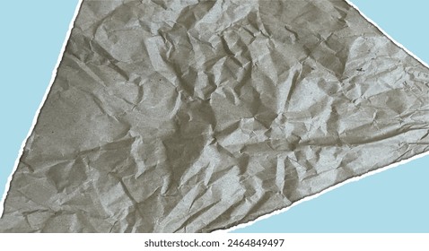 Sheet of blank white crumpled paper background texture. Vector illustration backdrop, square format.