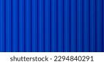 A sheet of blue corrugated board. Galvanized iron for fences, walls, roofs. Realistic isolated vector illustration.