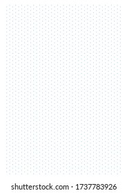 Sheet of blue isometric dots on a white background. Perfect for sketches planner, notebook, school, print. A4 sheet proportion.