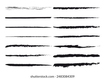 Iconos negros de la hoja del trazo del pincel sobre fondo blanco