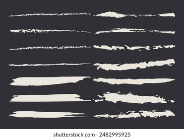 Iconos blancos de la hoja del trazo del pincel sobre fondo blanco