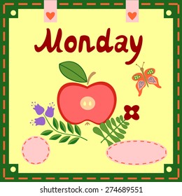 the sheet calendar. Monday