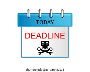 Sheet of a calendar with the phrase "Deadline"