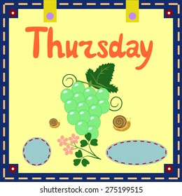 sheet of the calendar.Thursday