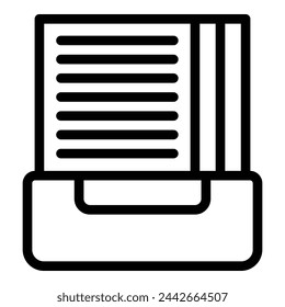 Sheet container icon outline vector. Table paper tray. Office supply item