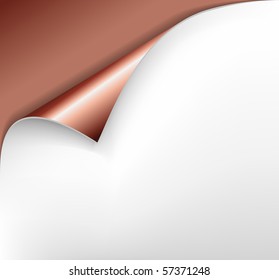 Sheet of copper paper with a curl